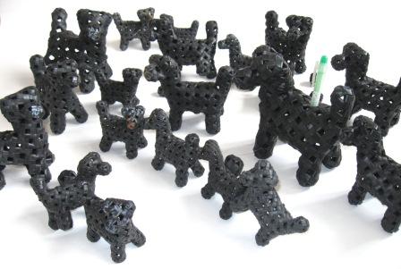 Recycled inner tube dogs of all varieties.